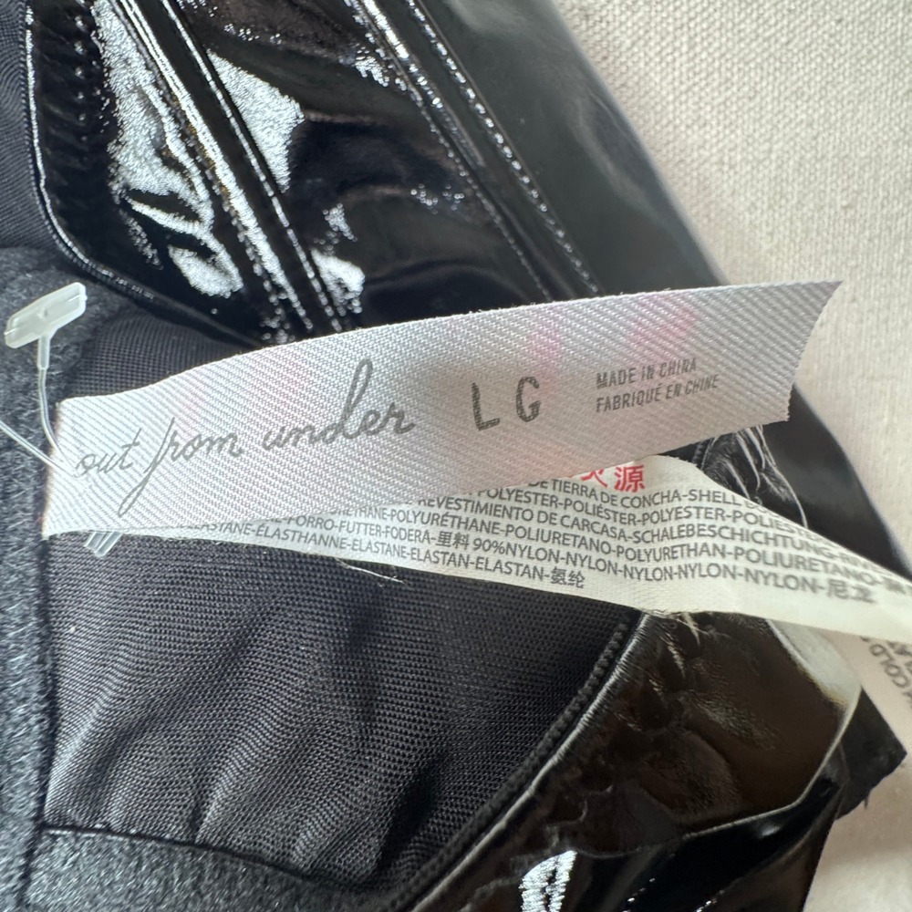 Out From Under Patent Leather Corset Top Black Boned Large Y2K - Picture 6 of 7